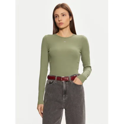 Zdjęcie Tommy Jeans Bluzka Essential DW0DW17387 Zielony Slim Fit