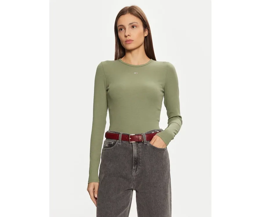 obrazek 1 Tommy Jeans Bluzka Essential DW0DW17387 Zielony Slim Fit