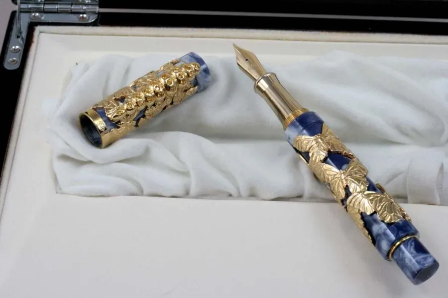 obrazek 3 Luksusowe pióro wieczne Morpho Blue Yellow Sapphires Urso Edycja Limitowana