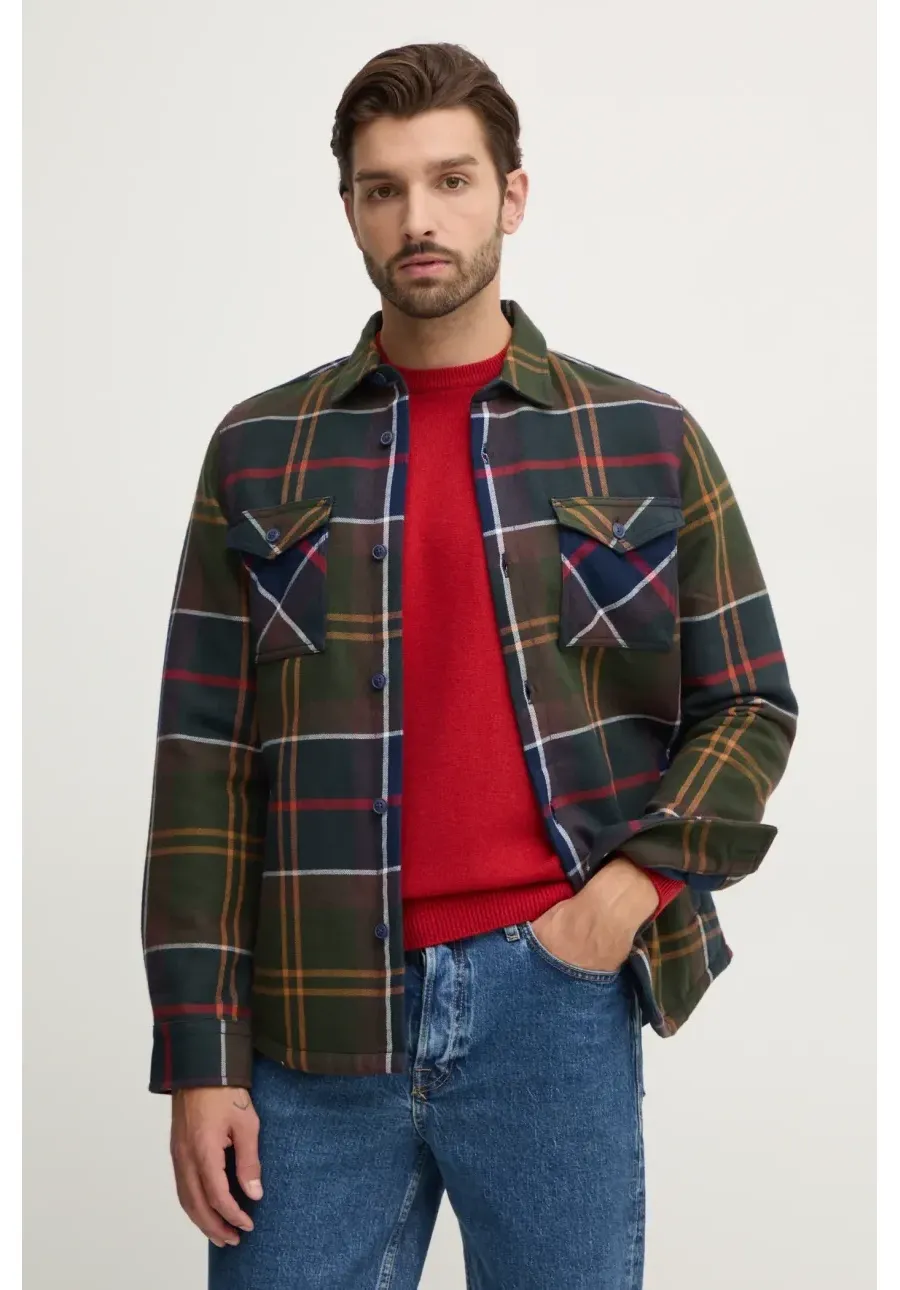 obrazek 1 Barbour koszula bawełniana męska kolor zielony regular z kołnierzykiem klasycznym