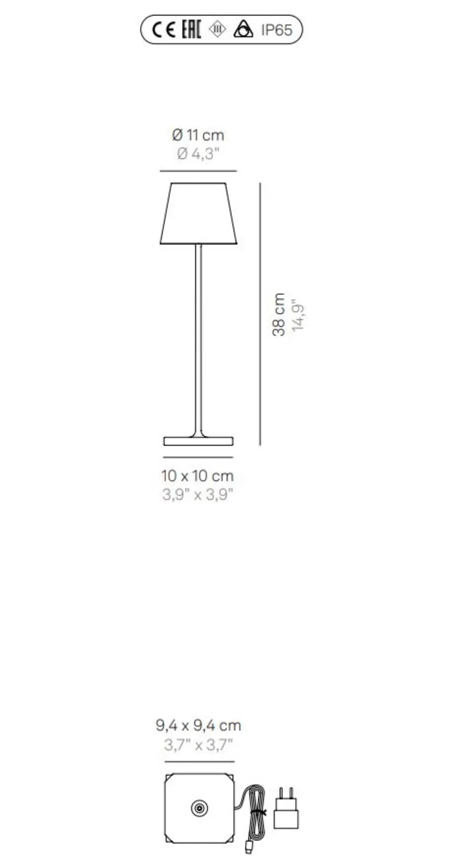 obrazek 2 Niebieska lampa na biurko Poldina 38 cm