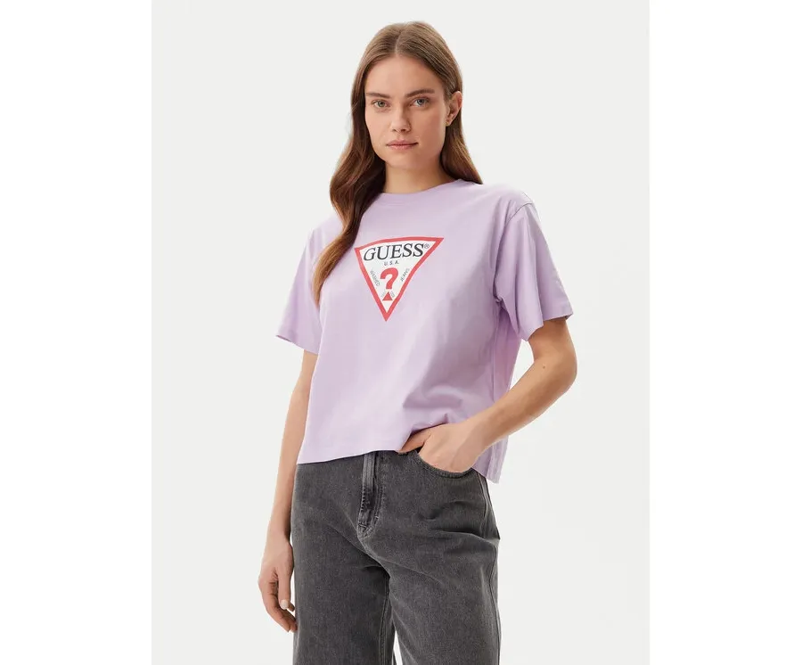 obrazek 1 Guess Jeans T-Shirt W4YI73 K8HM0 Fioletowy Boxy Fit
