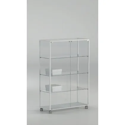 Picture An elegant display case on wheels for a unique boutique