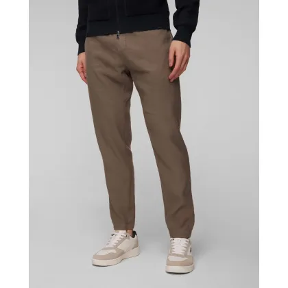 Zdjęcie Brązowe Lniane Spodnie Męskie Dondup