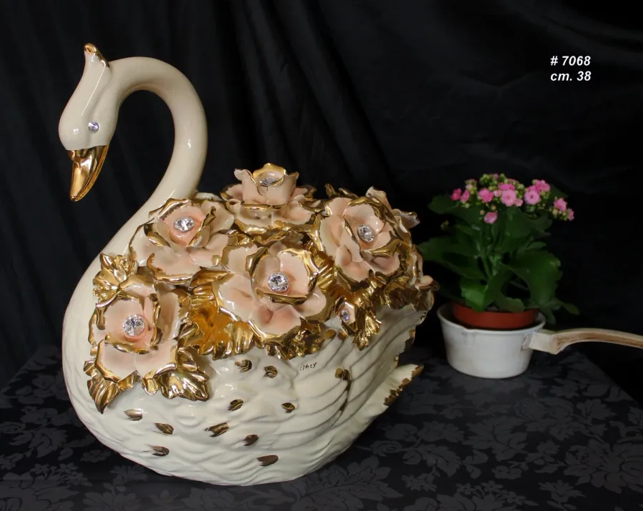 obrazek 1 Dekoracyjny łabędź ceramiczny