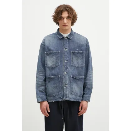 Zdjęcie NEIGHBORHOOD kurtka jeansowa Washed Coverall Jacket męska kolor granatowy przejściowa 242SPNH.JKM02
