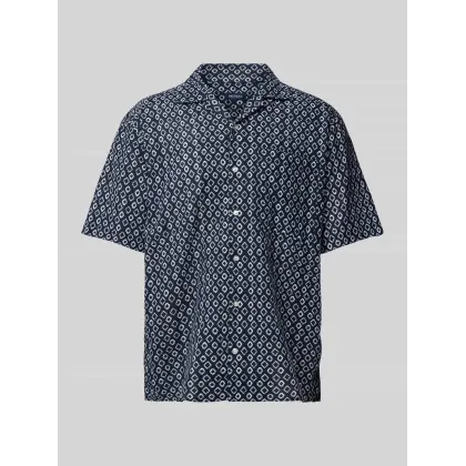 Zdjęcie Koszula lniana o kroju tailored fit ze wzorem na całej powierzchni