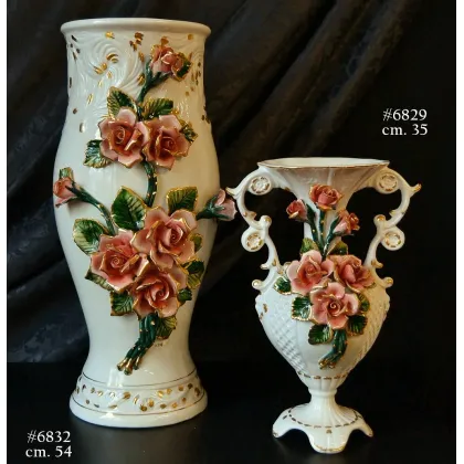 Picture Italian ceramic decorations - vases with flowers