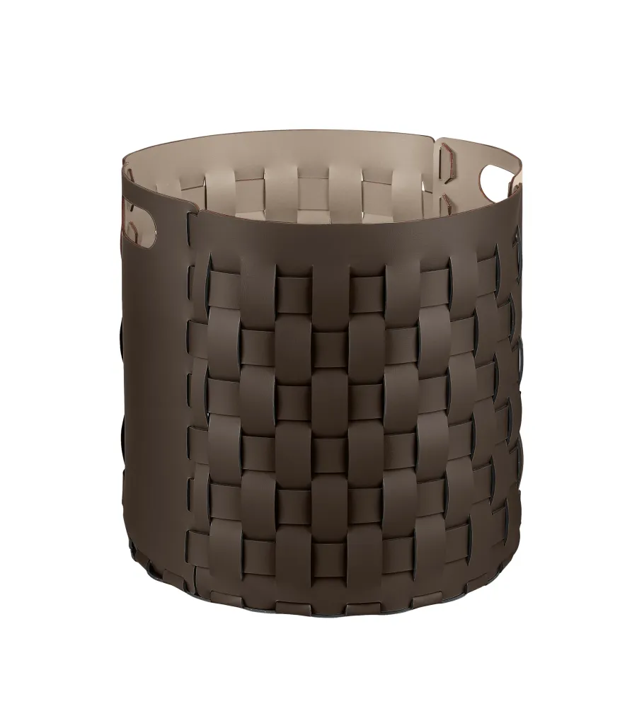 obrazek 1 Wysoki kosz Bottega Ø40xH40 cm w oryginalnym kolorze czekoladowym