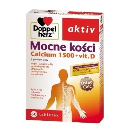 Zdjęcie Doppelherz Aktiv Mocne Kości Calcium 1500 + Vit. D3, Tabletki DOPPELHERZ