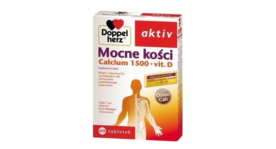 obrazek 1 Doppelherz Aktiv Mocne Kości Calcium 1500 + Vit. D3, Tabletki DOPPELHERZ