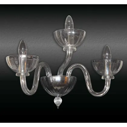Zdjęcie Włoska prestiżowa lampa ścienna do salonu ze szkła Murano - Lucevetro