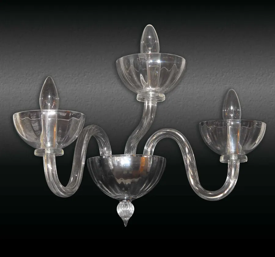 obrazek 1 Włoska prestiżowa lampa ścienna do salonu ze szkła Murano - Lucevetro