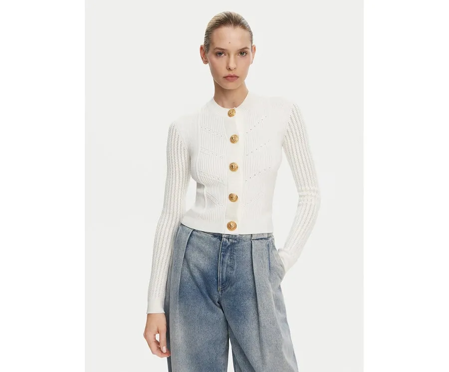 obrazek 1 Balmain Kardigan DF1KL190KF24 Biały Regular Fit