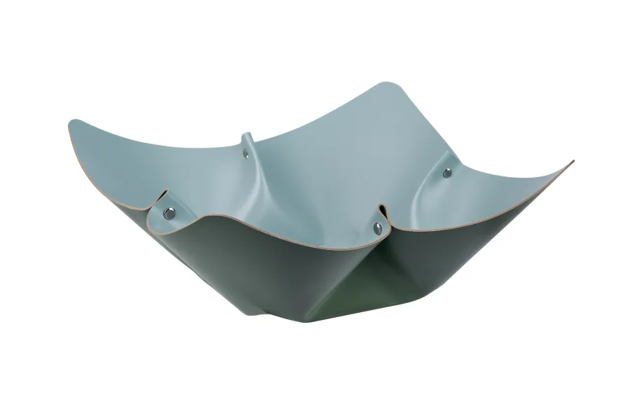 obrazek 1 Niepowtarzalna misa na owoce Ø45 cm w kształcie muszli w kolorze eukaliptusa