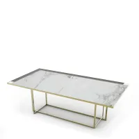 Picture Elegant rectangular dining table with brass structure H.75xL.220xP.110 cm