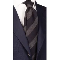 Picture Exclusive men's silk tie with large stripes in shades of gray