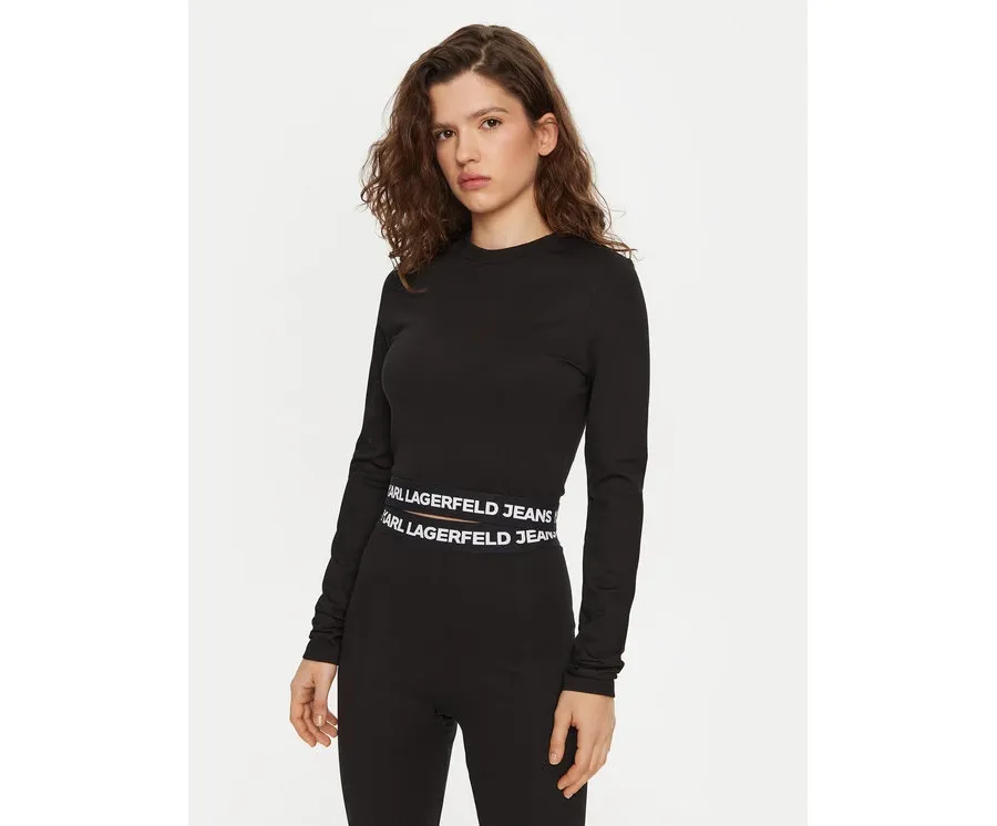 obrazek 1 Karl Lagerfeld Jeans Bluzka A1W17042 Czarny Slim Fit