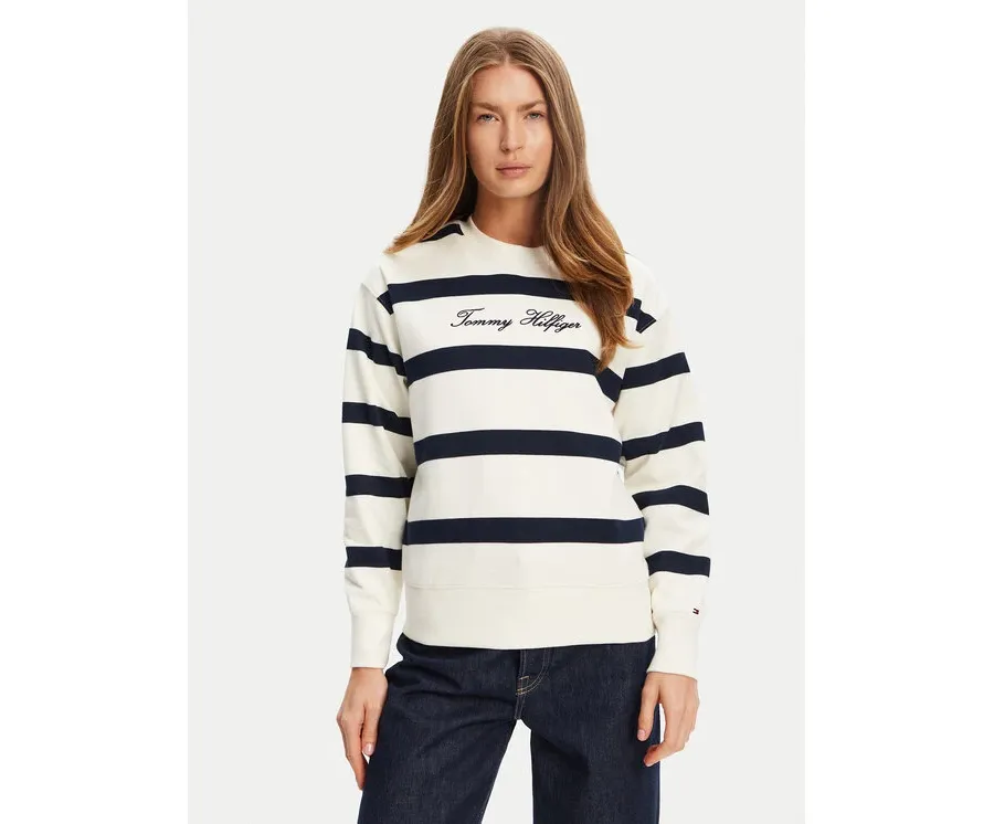 obrazek 1 Tommy Hilfiger Bluza Script WW0WW45743 Écru Regular Fit