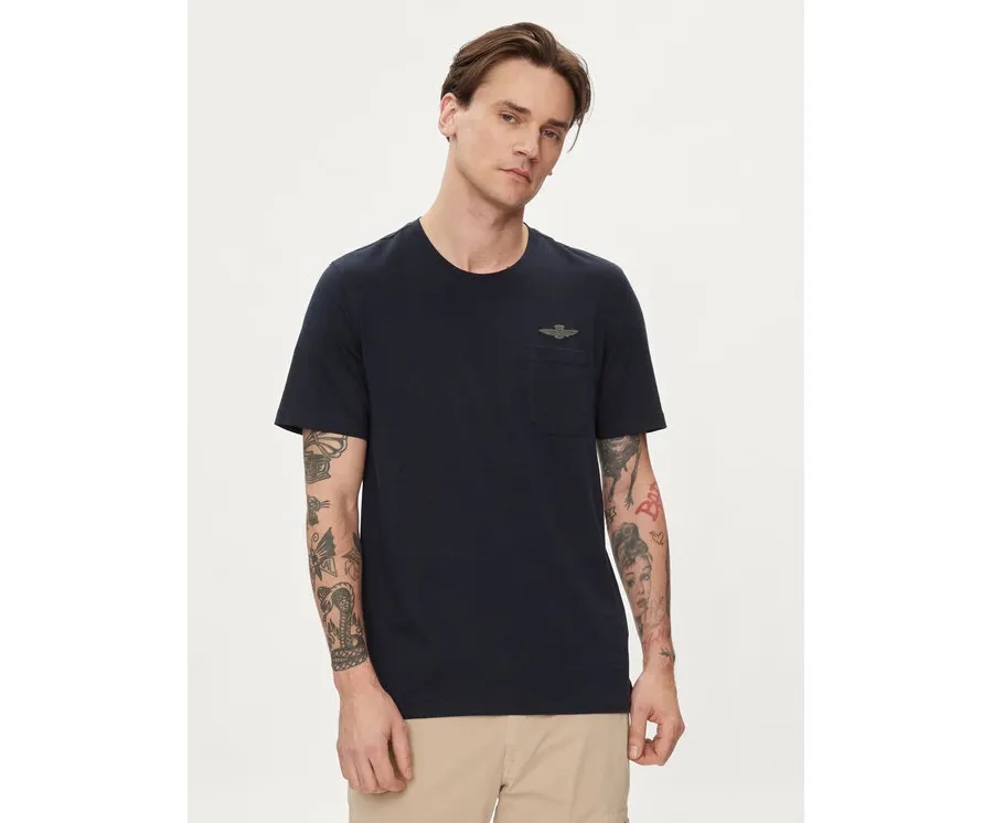 obrazek 1 Aeronautica Militare T-Shirt 241TS2229J593 Granatowy Regular Fit