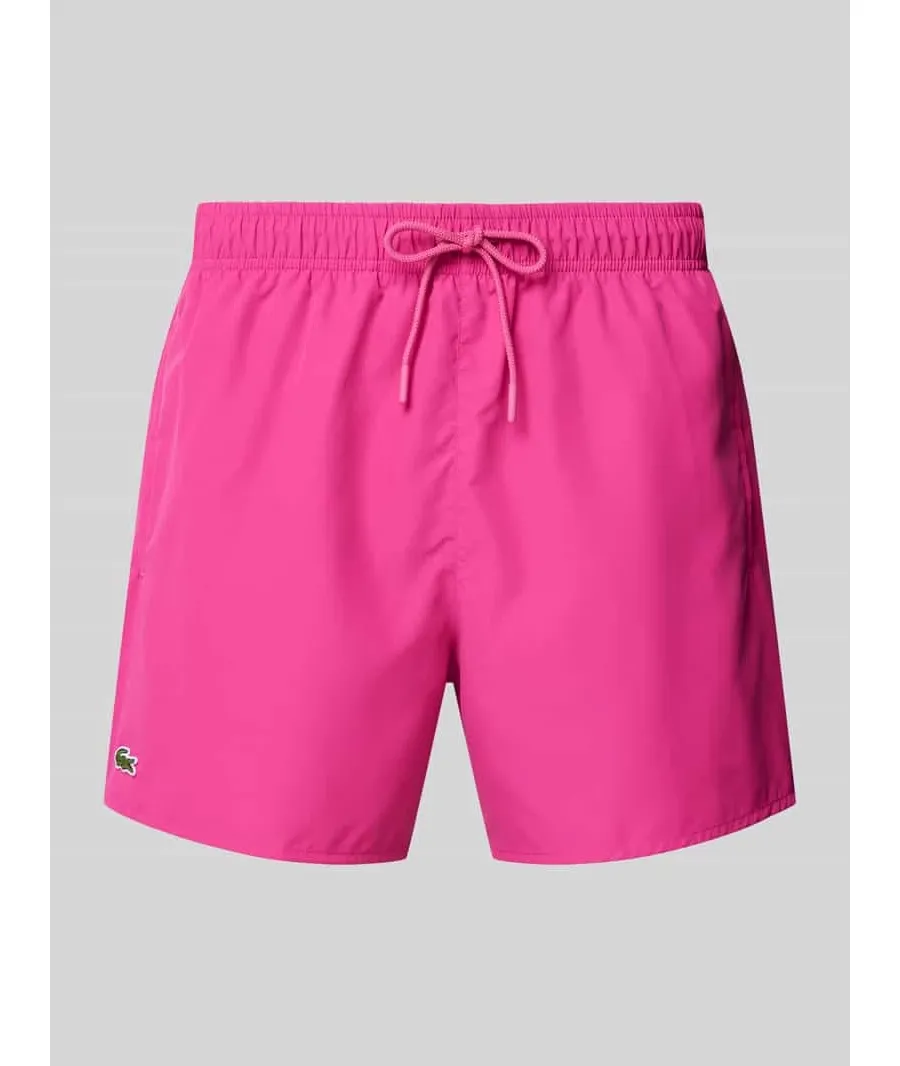 obrazek 1 Spodenki kąpielowe o kroju regular fit z naszywką z logo