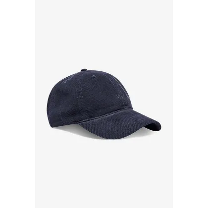 Zdjęcie Wood Wood czapka z daszkiem sztruksowa Low profile corduroy cap kolor granatowy gładka 12130810.9016