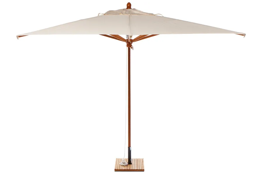 obrazek 2 Kwadratowy parasol z drewnianym słupkiem, średnicy 300 cm do ogrodu i na taras