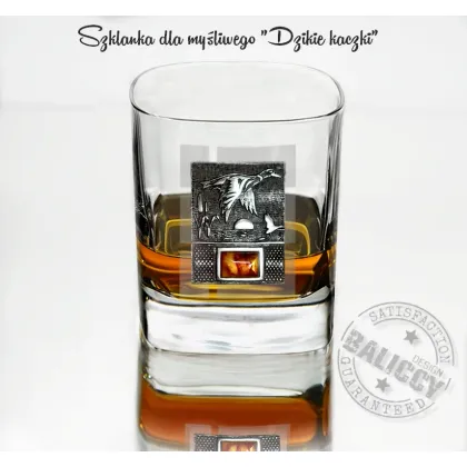 Zdjęcie Luksusowa szklanka do whisky z bursztynem - dla myśliwego