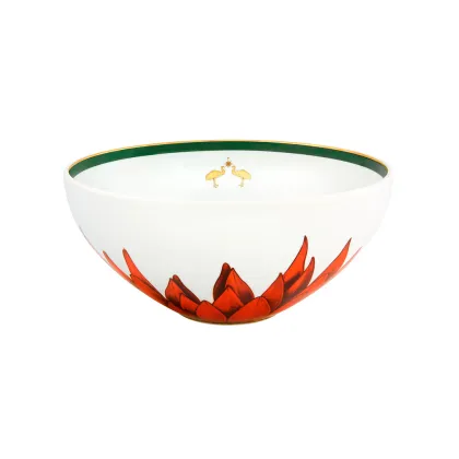 Zdjęcie Miska na sałatki z porcelany z kolekcji Amazōnia z czerwonym roślinnym motywem ozdobnym - Vista Alegre