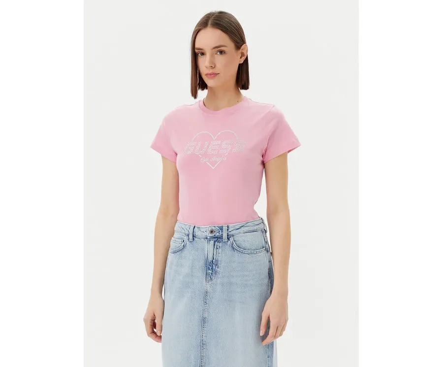 obrazek 1 Guess T-Shirt V5GI10 K9RM1 Różowy Regular Fit