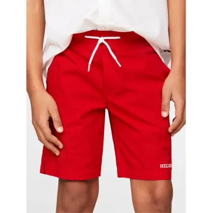 Zdjęcie Tommy Hilfiger Szorty materiałowe Pull On Monotype KB0KB08948 Czerwony Regular Fit