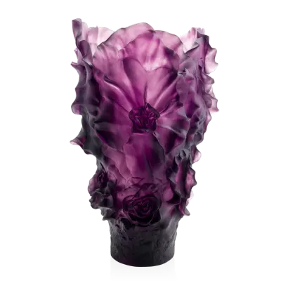 Zdjęcie Luksusowy kryształowy wazon w kształcie kamelii - Daum