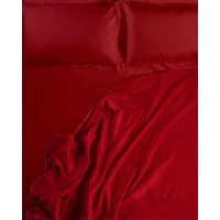 Zdjęcie Włoski zestaw pościeli z satyny bawełnianej w kolorze czerwonym