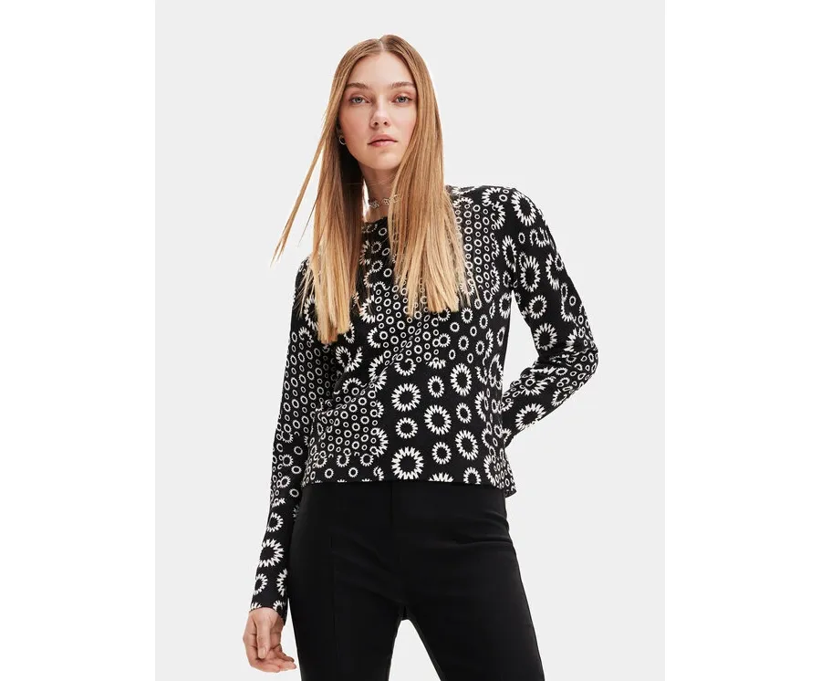 obrazek 1 Desigual Sweter 23WWJF52 Czarny Slim Fit