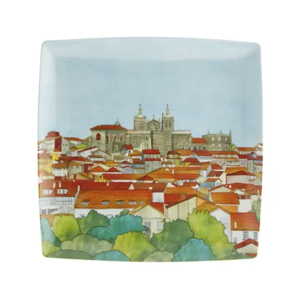 Picture Porcelain plate-platter with a city view - Vista Alegre