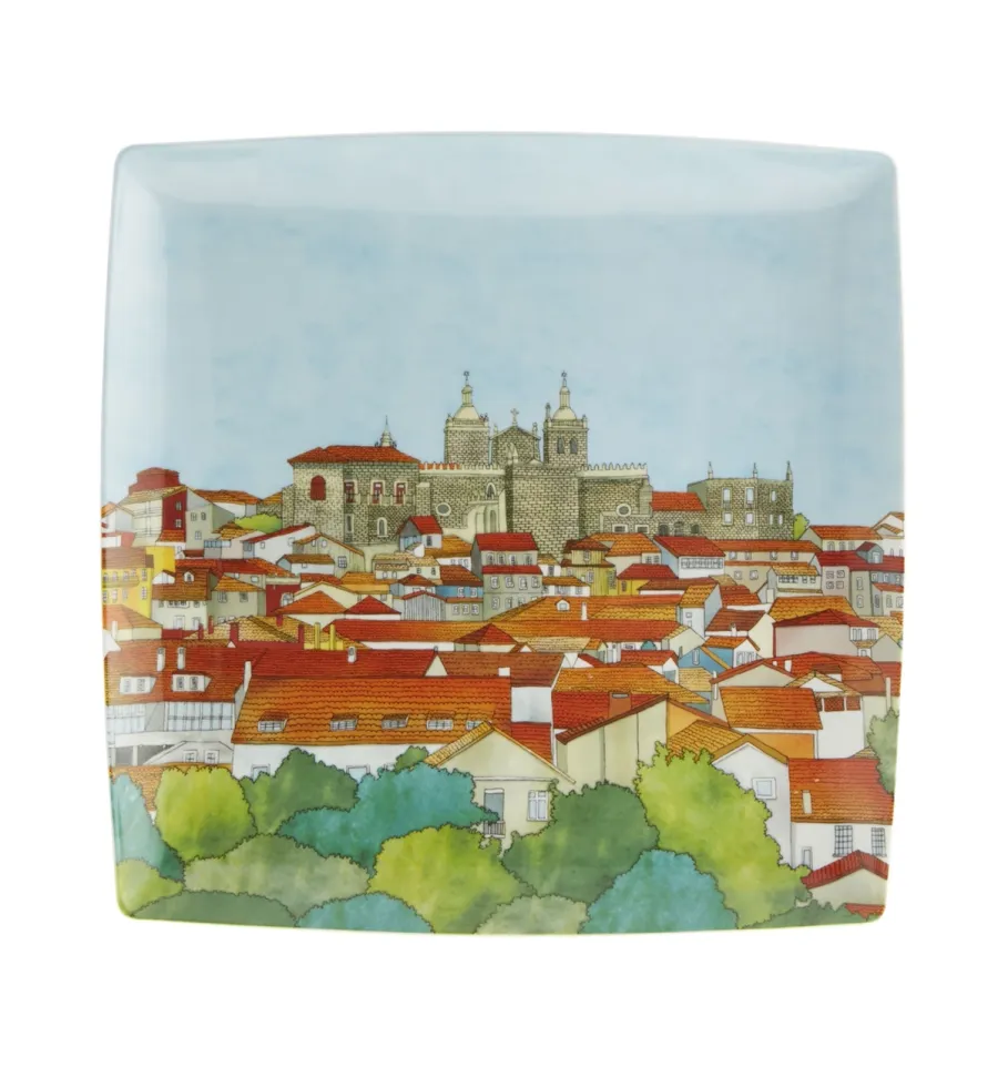 obrazek 1 Talerz-półmisek z porcelany z widokiem miasta - Vista Alegre