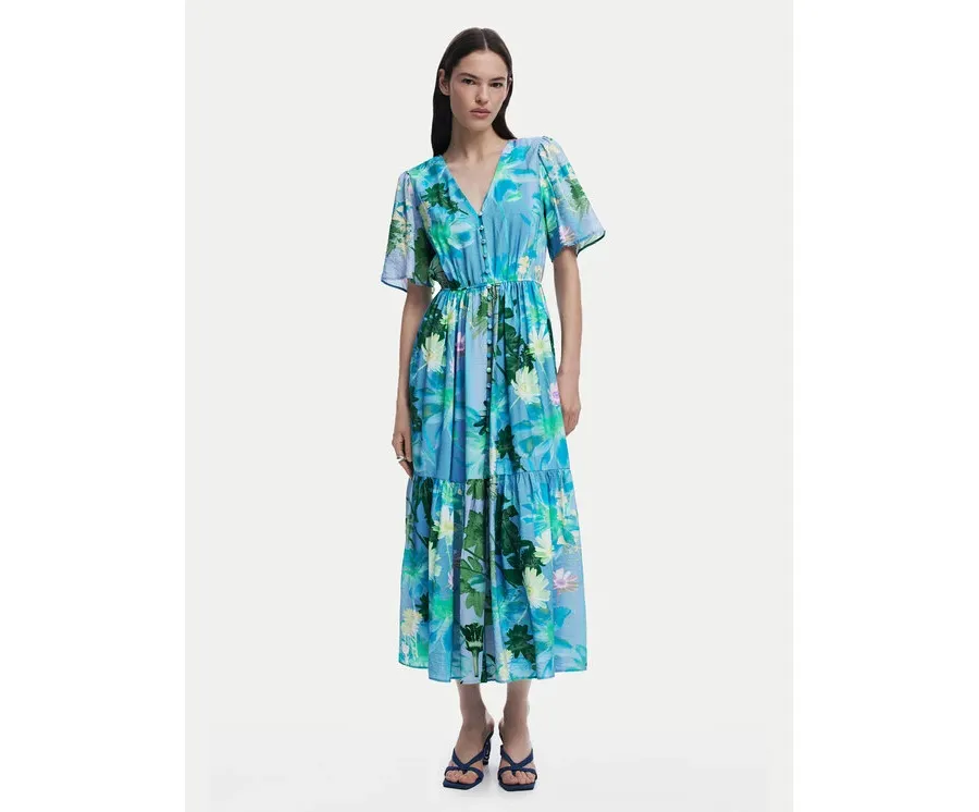 obrazek 1 Desigual Sukienka koszulowa Nancy 25SWVW18 Niebieski Regular Fit