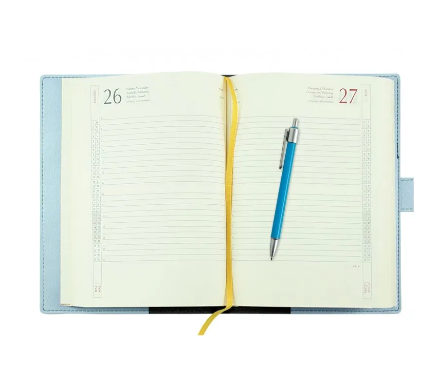obrazek 2 Jasnoniebieski notes z planerem ze skóry ekologicznej