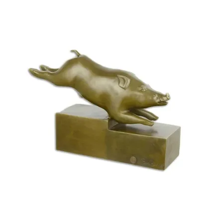Zdjęcie Elegancka rzeźba dzika w stylu Art deco z brązu
