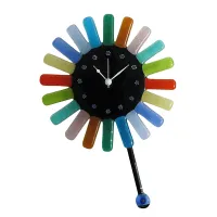 Zdjęcie Zegar ścienny Słońce w kolorze czarnym