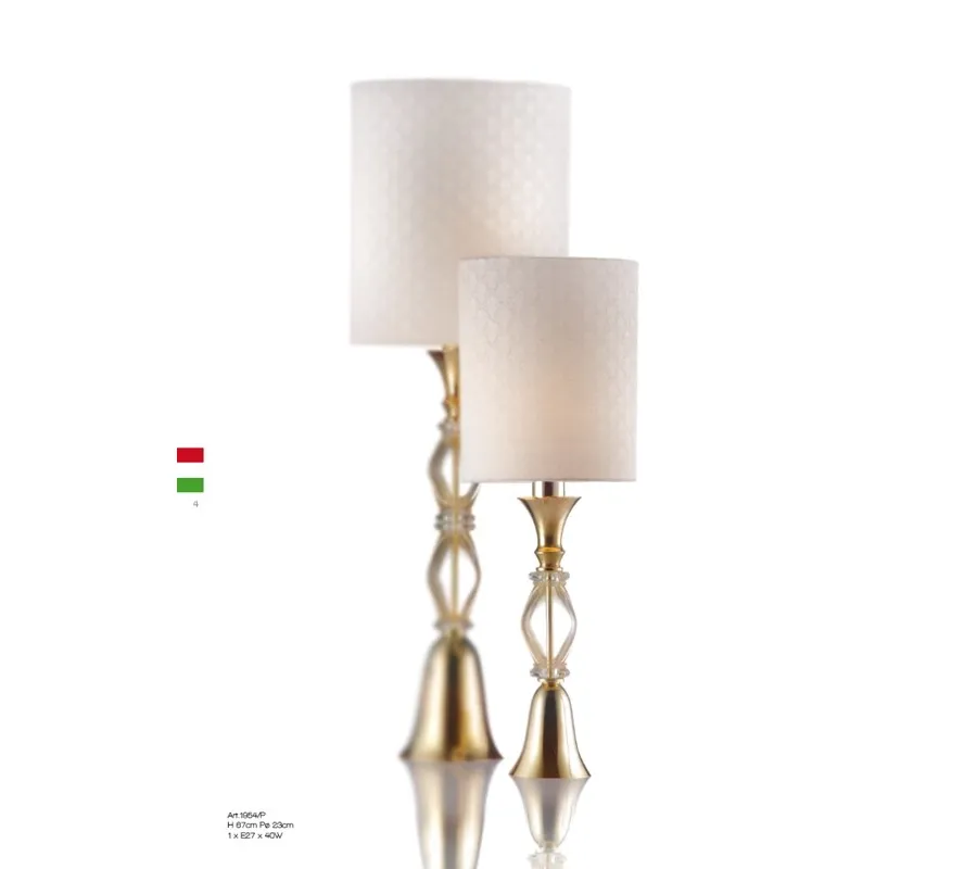 obrazek 1 Luksusowa lampa stołowa z metalu i szkła Murano - Il Paralume Marina