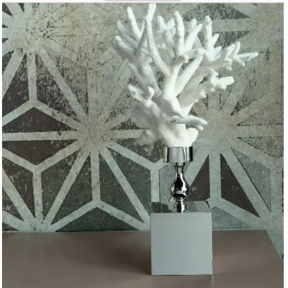 Picture Stylish coral tree on a nickel-plated brass base
