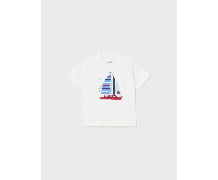 obrazek 1 Mayoral T-Shirt 1022 Biały Regular Fit
