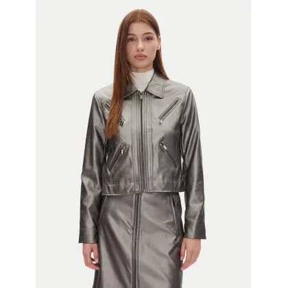 Zdjęcie DKNY Kurtka z imitacji skóry P4JJ6XJA Srebrny Regular Fit