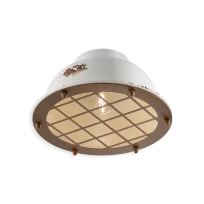 Zdjęcie Wyjątkowa włoska lampa sufitowa-plafoniera Industrial w stylu retro
