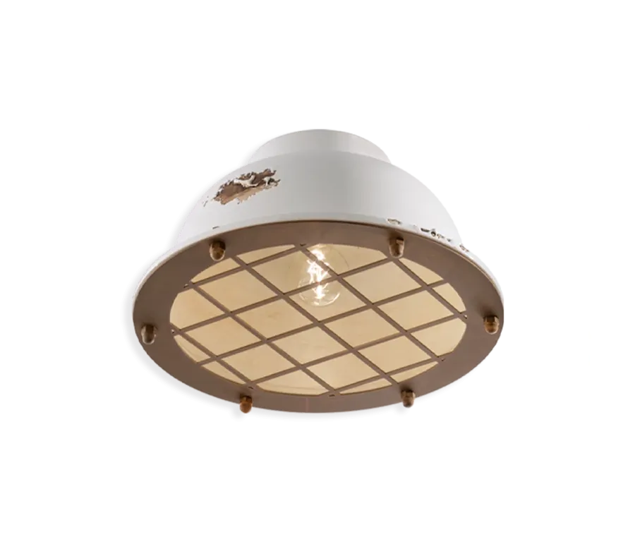 obrazek 1 Wyjątkowa włoska lampa sufitowa-plafoniera Industrial w stylu retro