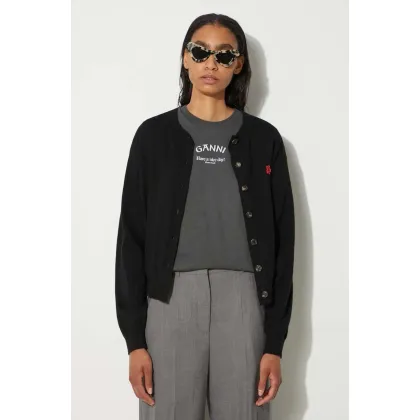 Zdjęcie Kenzo kardigan bawełniany Rws Boke Crest Crewneck Cardi kolor czarny lekki FE62CA4763LB.99J