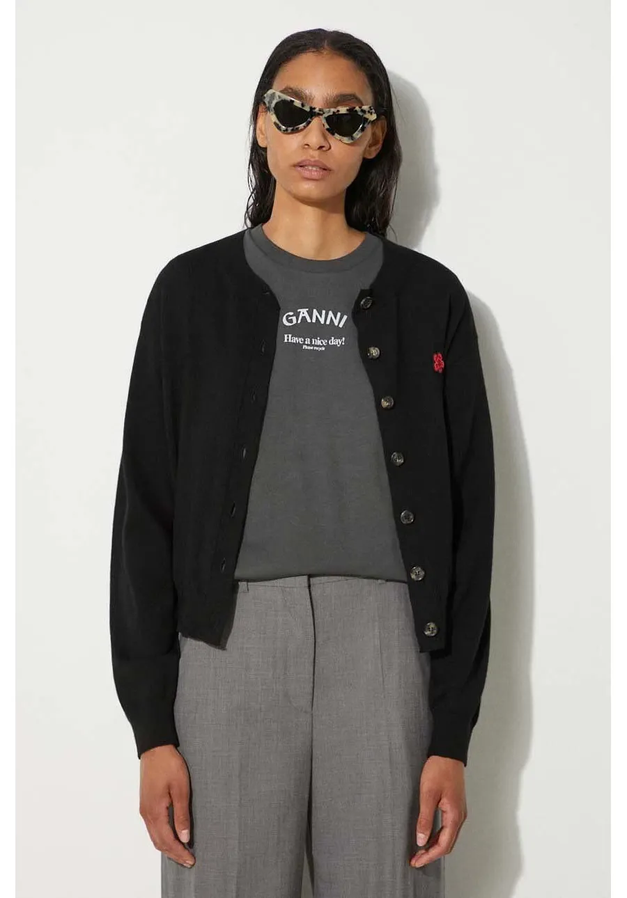 obrazek 1 Kenzo kardigan bawełniany Rws Boke Crest Crewneck Cardi kolor czarny lekki FE62CA4763LB.99J