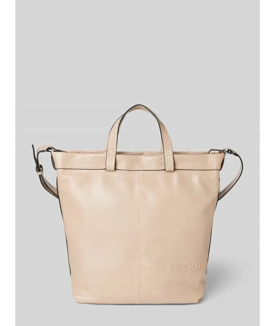 obrazek 1 Torba tote ze skóry naturalnej z detalem z logo model ‘Elvira’