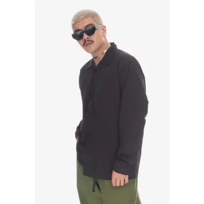 Zdjęcie PLEASURES koszula Stare Long Sleeve Overshirt męska kolor czarny relaxed P23SP013-BLACK